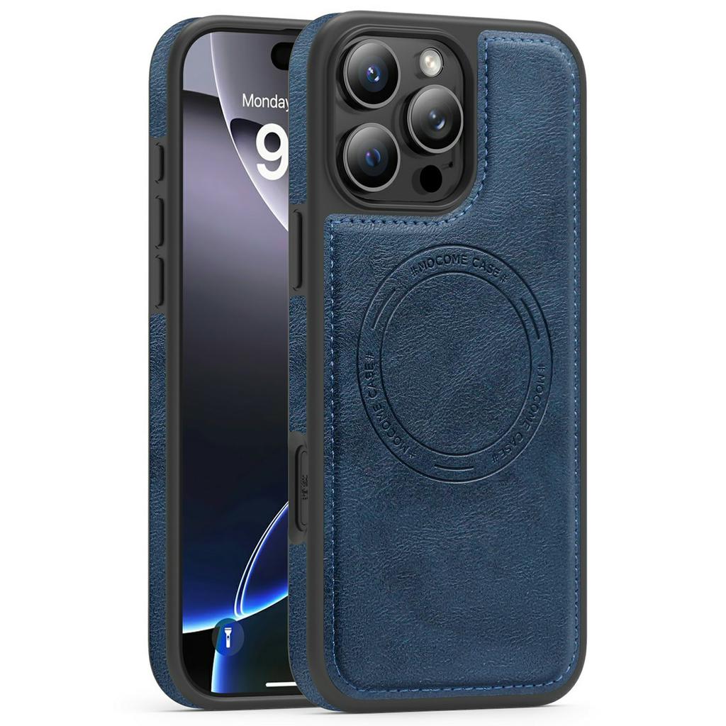 For iPhone 16 Pro Max Case Compatible with MagSafe Leather Back Phone Cover