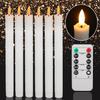 Flameless Flickering LED Taper Candles with Remote Timer 10.6 Inches Candlesticks Dripping Wax 3D Flame Christmas Window Candles