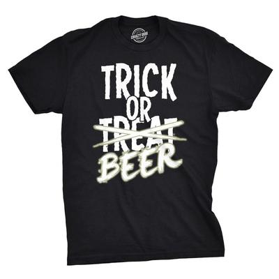 Mens Funny Halloween T-Shirt, Trick Or Beer Tee