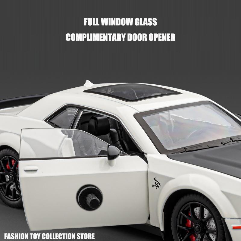 1/24 Dodge Challenger Hellcat игрушечная машинка литая Metel Cars игрушечные машинки с откидным механизмом Hellcat со звуком и светом Hellc для детей