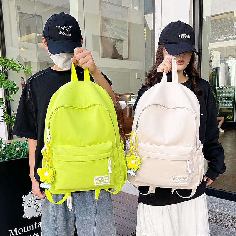 Nylon Student Backpack Bow Printed for Girls Women Schoolbag Adjustable Strap Travel Bag Cute Knapsack