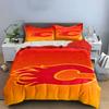 Red Flaming "C" Logo on Gradient Background Print Bedding Set Duvet Cover Pillowcases (1* Duvet Cover 2* Pillowcases Do Not Include Comforter)