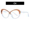 Oval Cross Glasses Frame Women'S Glasses Frame Trendy Personality Fashion Anti-Blue Flat Mirror Optics