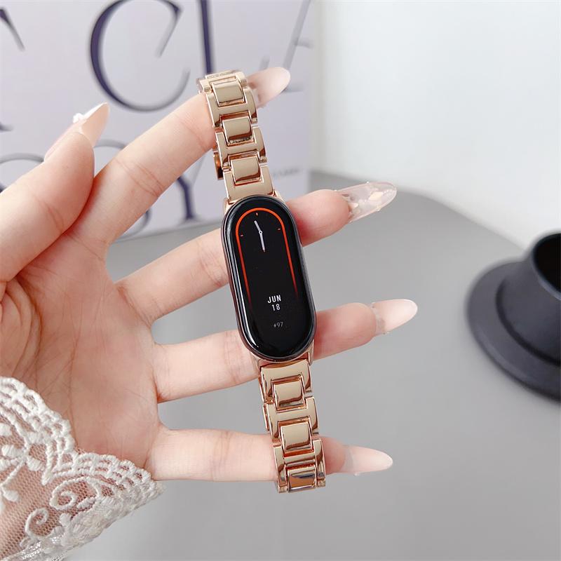 For Xiaomi Mi Band 9 Bracelet Stainless Steel Metal Strap Miband 8 Replaceable Band