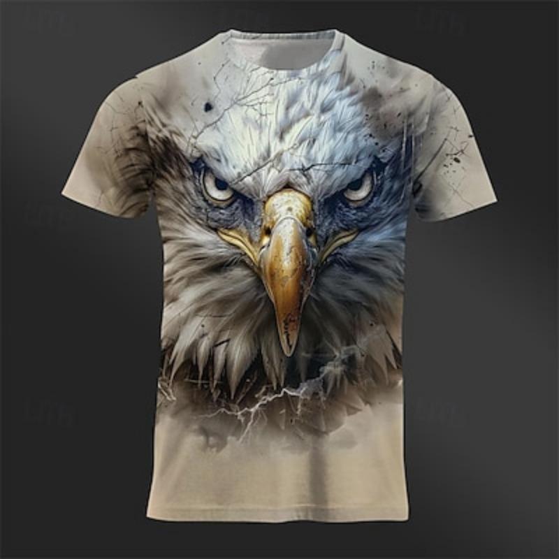 Men's Graphic Animal Eagle T Shirt Tee Top Short Sleeve 3D Print Designer Casual Street Style Sports Outdoor Holiday Going Out Summer Clothing