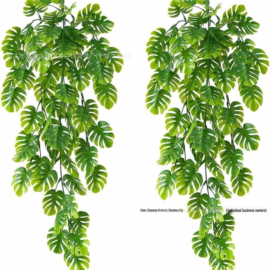 Tortoise Leaf Vine Wall Hanging - Artificial Greenery for Indoor/Outdoor Decor