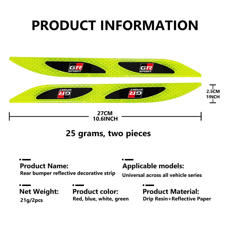 Car Reflective Sticker Bumper Trunk Safety Warning Reflector Stickers Strip For Toyota Yaris Corolla Rav4 CHR Auris Cruiser