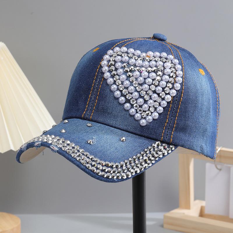 Women's Baseball Cap Rhinestone Fashion Versatile Summer Sunscreen Shade Sun Hat Diamond Stage Cap
