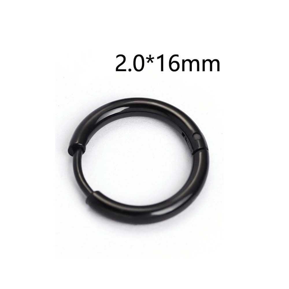 Silver/Black/Gold Color For Men Women Hoop Earrings Titanium Steel Round Circle Earrings Buckle