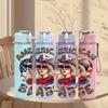 1PC American Cowgirl Babe Vintage Pattern 750ml Color Plastic Sports Water Bottle Leakproof Flip Straw Lid Suitable for Sports Office Home Use