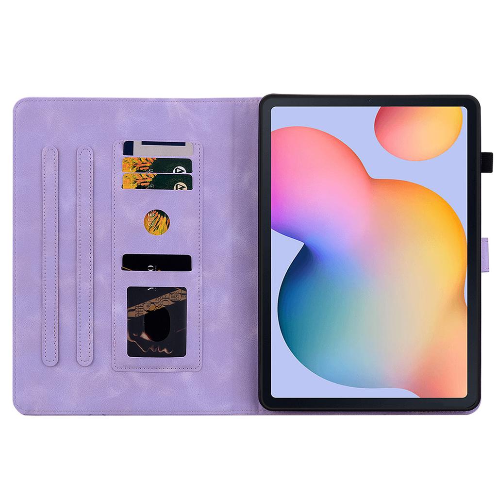 Для Samsung Galaxy Tab S6 Lite (2020)/(2022)/(2024) Чехол с оттиском лилии, держатель для карт, кожаный чехол для планшета