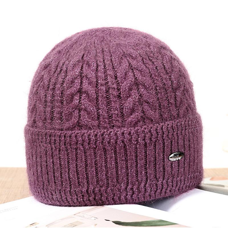 Middle Aged Mother Hat Winter Lady Warm Cold Old Lady Grandma Knitted Wool Hat Autumn and Winter