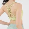 Women's Spaghetti Strap Cross Back Sports Bra Comfortable Shockproof Yoga Fitness Bra