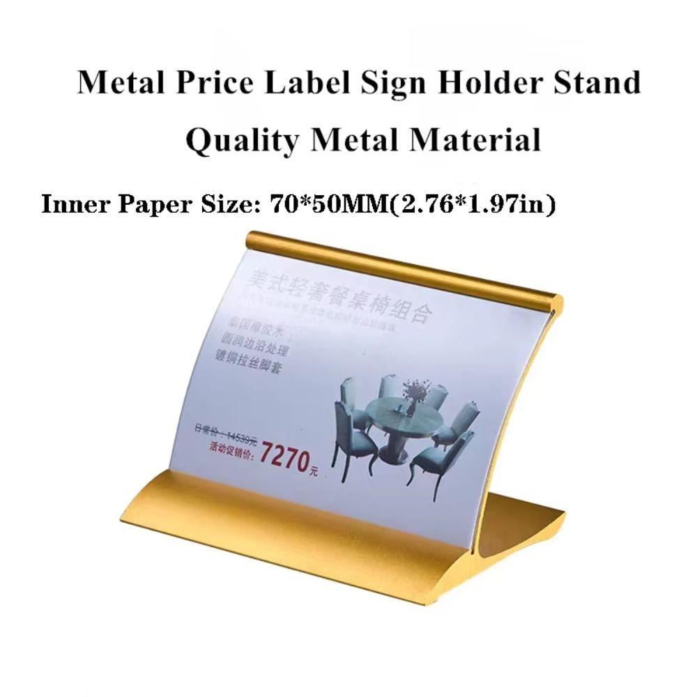 70x50mm Name Card Holder Metal Menu Sign Holder Hot Display Stand Number Card