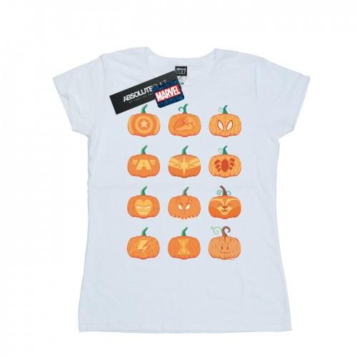 Marvel Женская/дамская хлопковая футболка с изображением тыквы на Хэллоуин от Avengers