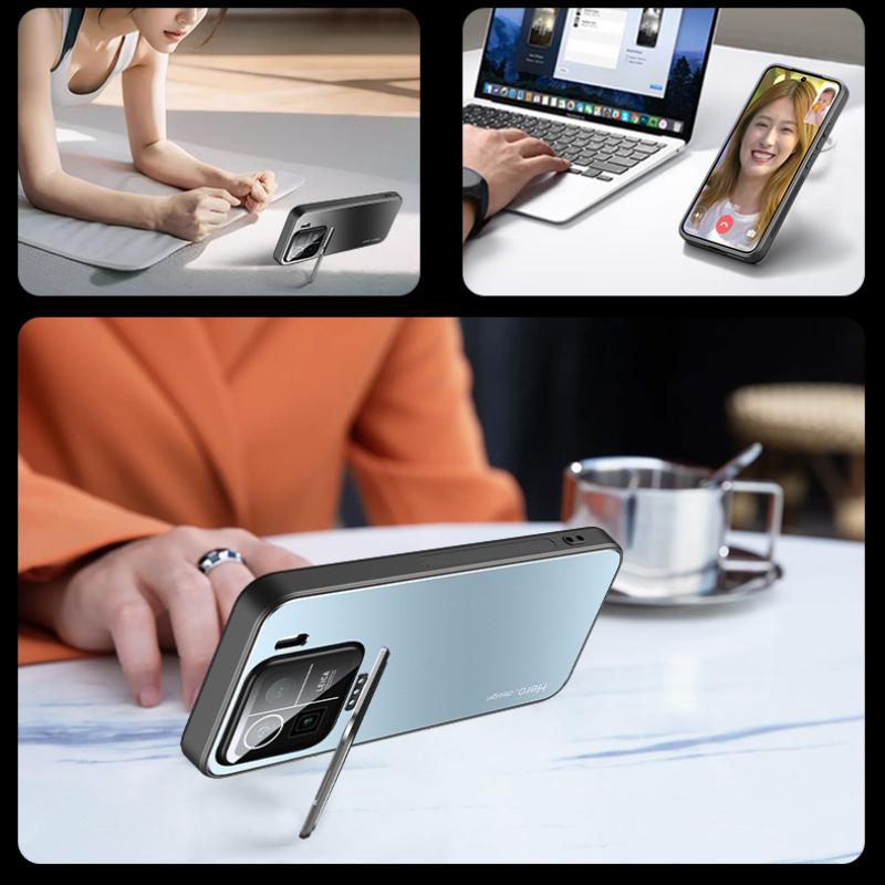 Для Xiaomi 15 Pro 14T чехол металлический объектив камеры невидимый держатель чехол для Mi15 14 T 13T Pro 14Pro 14 Civi ультра ударопрочный матовый чехол с подставкой