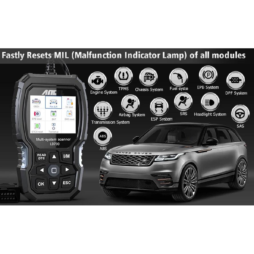 Для Land Rover Jaguar Автомобильный Диагностический Инструмент Всей Системы ANCEL LD700 OBD2 Сканер EPB BMS DPF ABS TPMS Сброс Масла OBDII Считыватель Кодов