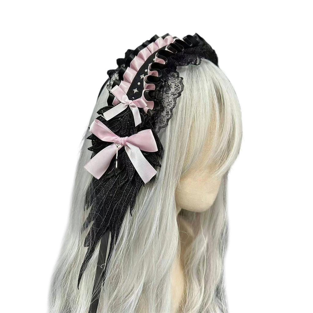 Стильное украшение для головы с бантиком, элегантное украшение для волос, повязка для волос в стиле Лолиты, отлично подходит для того, чтобы подчеркнуть ваш образ на мероприятии