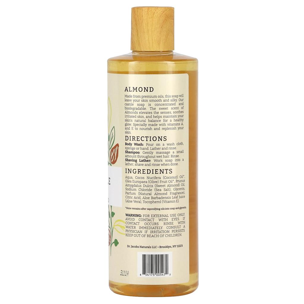 Dr. Jacobs Naturals Vegetable Rich Castle Body Wash, Nourishing Almond, 473 Ml (16 Oz)