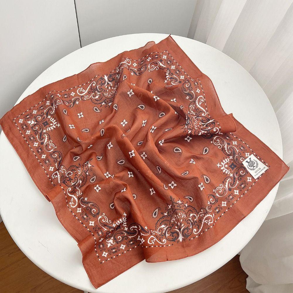 Korean Cashew Nut Print Silk Scarf Breathable Small Scarves Square Handkerchief  Scarf Accessories