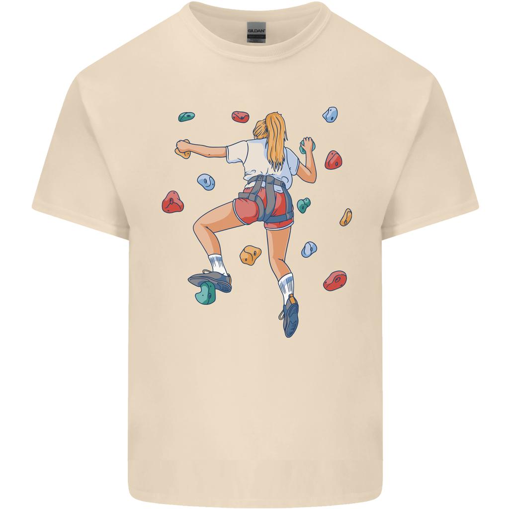 Female Rock Climber Climbing Wall Unisexs Light Cotton TShirt