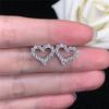 Real GRA Certified Moissanite Heart Stud Earrings Pass the Diamond Test for Women Girls Sterling Silver Diamond Earrings Jewelry