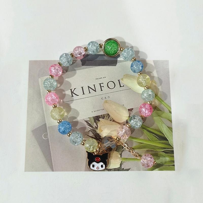 Sanrio Strawberry Bear & Kuromi Beaded Bracelet - Cute Christmas Gift for Friends