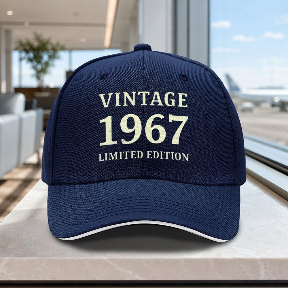 1pc New Versatile Vintage 1967 Limited Edition Sandwich Baseball Cap Fashion Baseball Cap Duckbill Cap Perfect For Running Fit