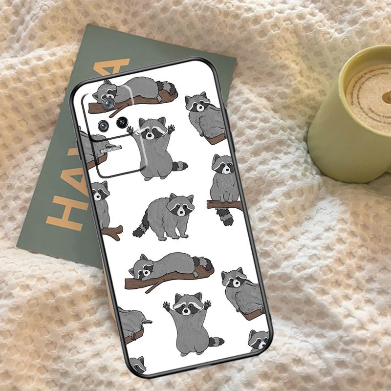 Cartoon Raccoon Kawaii Case For Xiaomi 13 14 15 Ultra 11T 12T 13T 14T Pro POCO X7 Pro X3 X5 F5 F6 M6 X6 Pro Cover