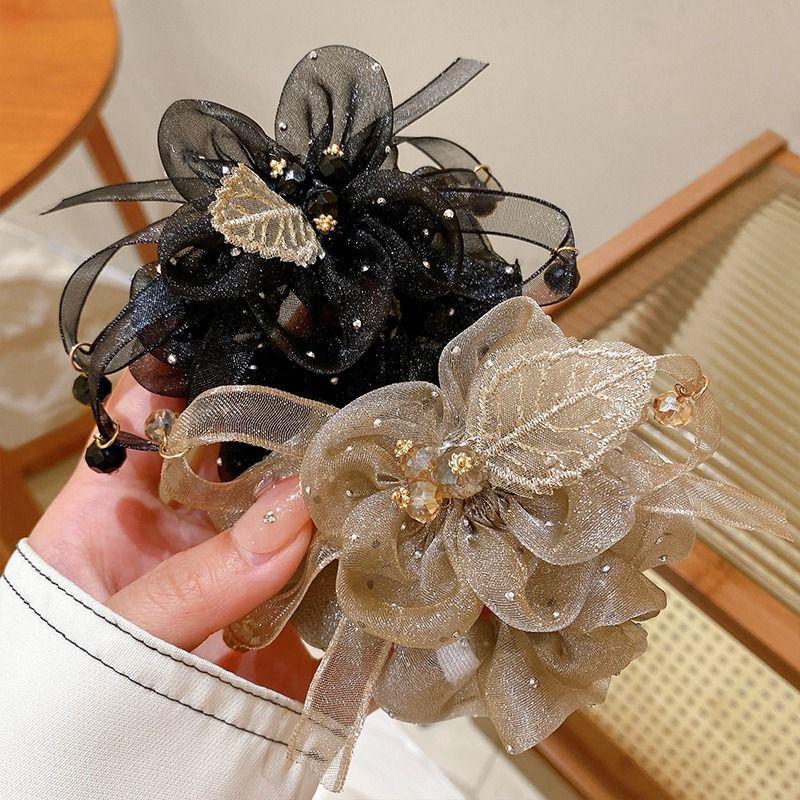 Elegant Women's Mesh Scrunchie Hair Tie - Luxurious High-End Hair Accessory
