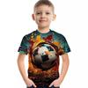 Детская летняя футболка с коротким рукавом и 3D принтом мяча, детская одежда для мальчиков