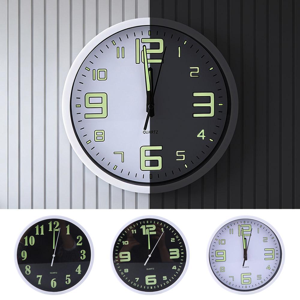 Plastic Luminous Wall Clock Silent Digital Clock Home Decoration Quartz Wall Clock Office