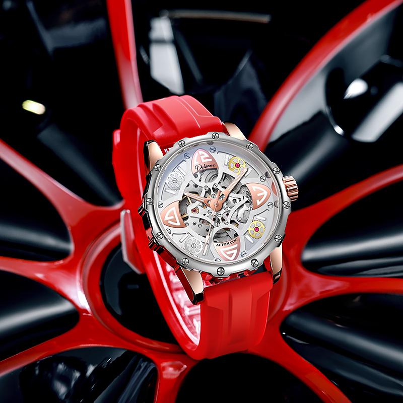 Автоматические механические часы мужские роскошные брендовые часы из нержавеющей стали скелетон мужские светящиеся часы Relogios Masculinos