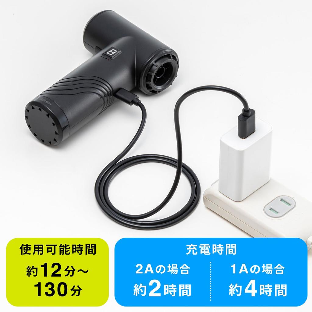 SANWA SUPPLY Электрический Воздушный Компактный USB 3 Типа Оснащен Светодиодным Дисплеем Пылесос, Тип, Перезаряжаемый, Насадки, CD-ADE5BK