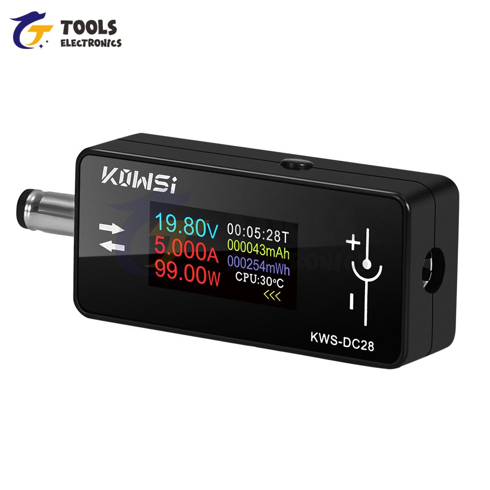 KWS-DC28 DC 5.5*2.5 Интерфейсный Монитор Тока и Напряжения DC 4~30V 0~12A Измеритель Мощности Тестер Цифровой ЖК-дисплей