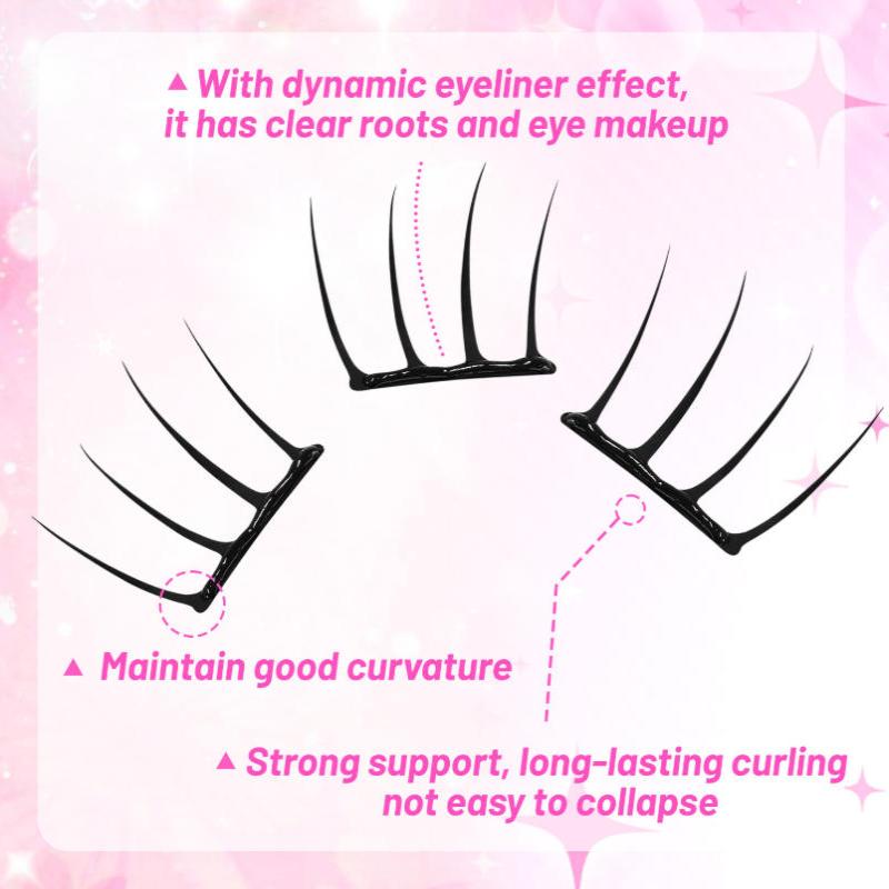 Stylish False Eyelashes Inspired Design Comic Fluffy Clustered Slender Self-Adhesive Segmented Lashes Perfect For Everyday