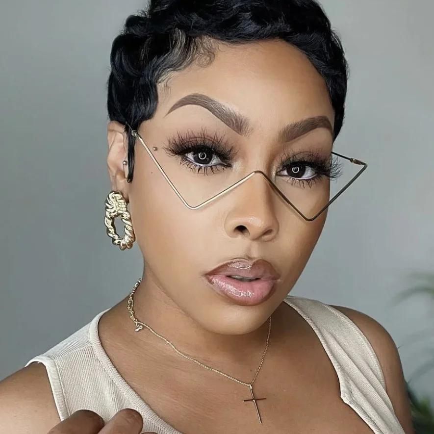 Винтажная бриллиантовая отделка без линз полуметаллические оправы для очков женские роскошные очки популярная модная оправа для очков золото серебро