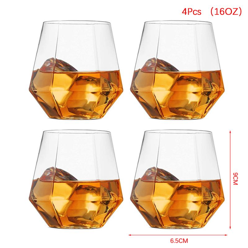 2/4pcs Shatterproof Plastic Wine Glass Unbreakable PET Red Tumbler Glasses Cups Reusable Transparent Fruit Juice Beer Cup