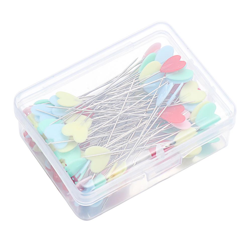 100 ШТ. Полезные мини-иглы Разноцветные швейные булавки Сердечко Лоскутное шитье Квилтинг