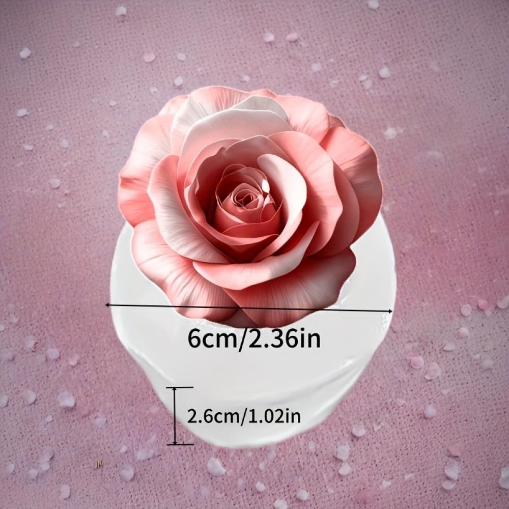 Форма для свечи, Элегантная розовая роза, белая силиконовая форма для мыла - Идеально подходит для литья смолы, глины, изготовления ароматерапевтических украшений и поделок своими руками -