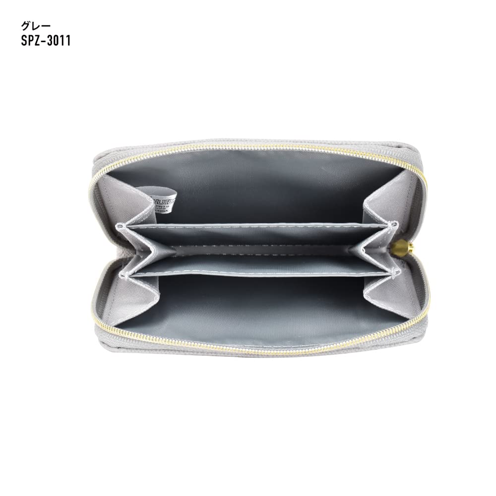 Чехол для монет, чехол для проездного на работу, синтетическая кожа, тисненая искусственная кожа, компактный разделитель, круглая молния с пропуском, серый snoopy0213 [Snoopy]