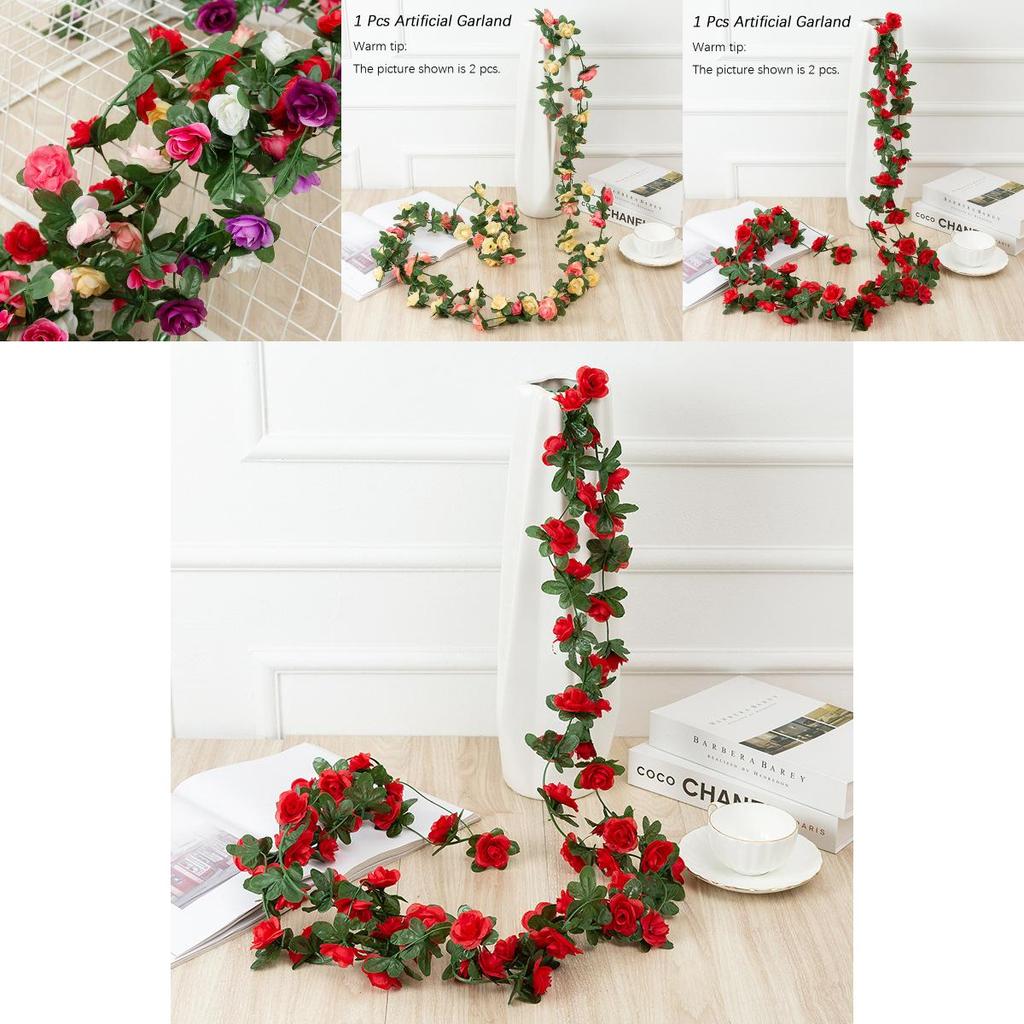 Яркие 2,5 м Искусственные цветы Весенний маленький пион Листья плюща Лоза Идеально подходит для свадебных украшений