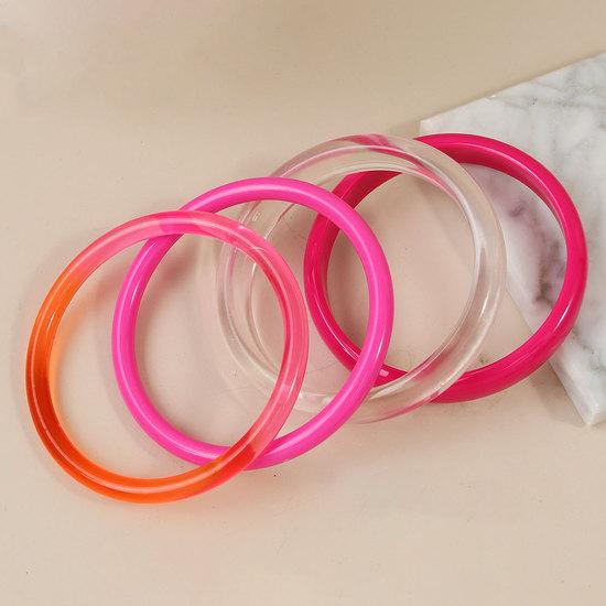 Colorful resin bracelet, round, niche, unique, simple, versatile geometric wrist accessory