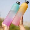 1000 мл Спортивная бутылка для воды для улицы, Портативная матовая градиентная кружка, Большая емкость со шкалой, Посуда для напитков для кемпинга, пикника, офиса, спортзала