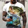 Wild Fishing 3D Printing Men's Round Neck T-shirt, Essential Clothing For Friends Of Fishing, Street Casual Oversize S-5XL