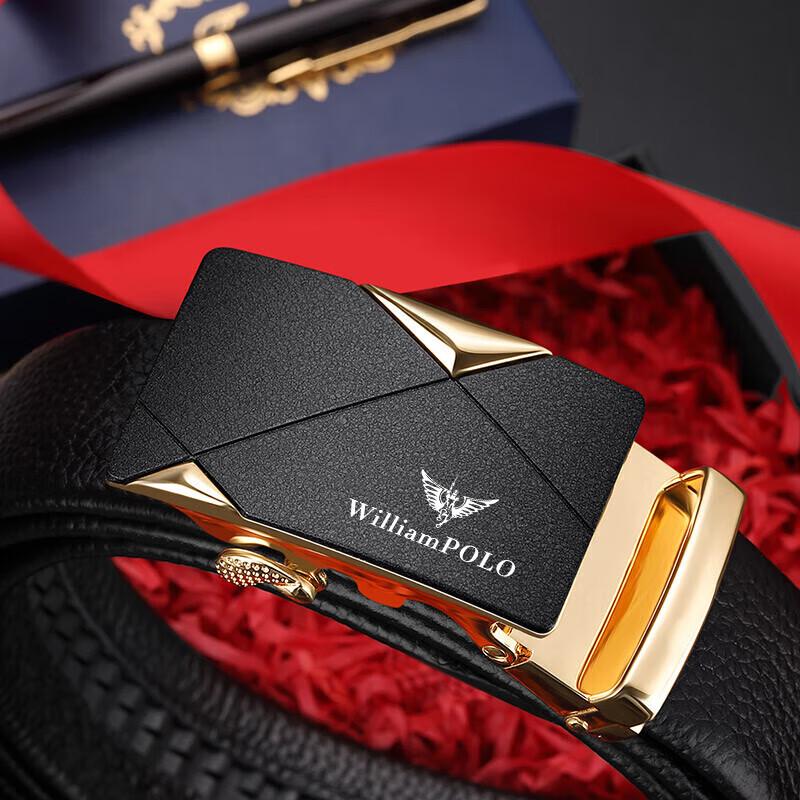 Мужской ремень WILLIAMPOLO, первый слой, из коровьей кожи, с автоматической пряжкой