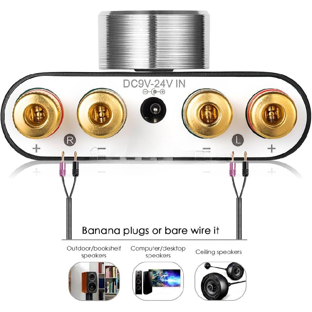 Мини-усилитель мощности Bluetooth 5.0, стерео Hi-Fi цифровой усилитель 2.0 канала 50 Вт × 2 с входом Aux/USB/Bluetooth, беспроводной аудиоприемник, звук ПК