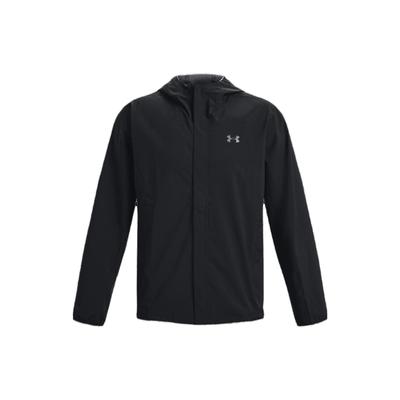 Stormproof Solid Color Print Logo Print Zip Hoodie Jacket Мужская верхняя одежда Черный 1376066-001