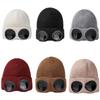 Pilot Glasses Cap With Glasses Skullies Caps Korean Beanies Ski Cap Knitted Hats Women Wool Caps