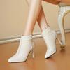 Женские ботильоны Французский шпиль Темперамент Женская обувь Осень Зима Новые женские ботинки Остроносые ботильоны на высоком каблуке Женские